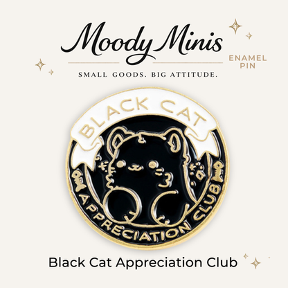 Black Cat Appreciation Club Enamel Pin