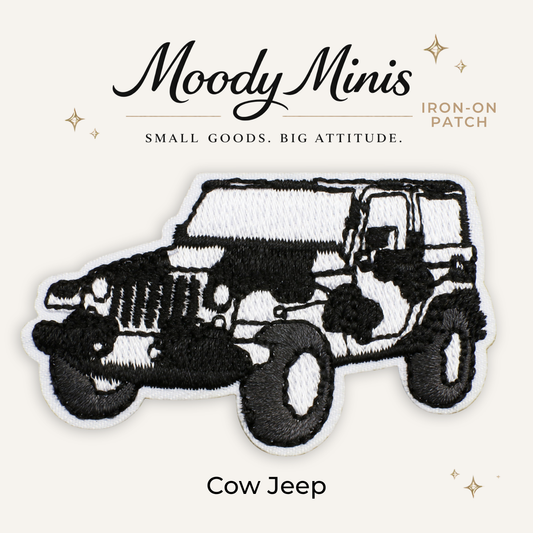 Cow Jeep Embroidered Patch- RTS