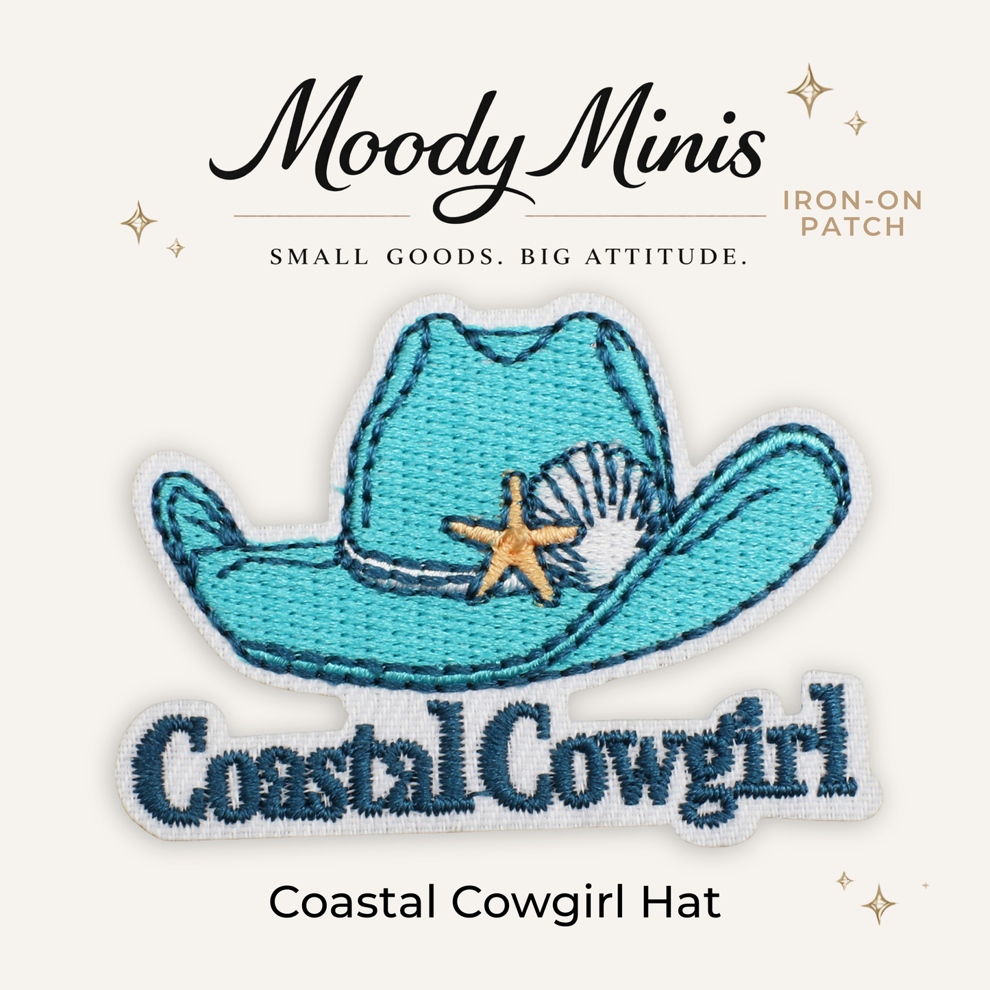 Coastal Cowgirl Hat Embroidered Patch
