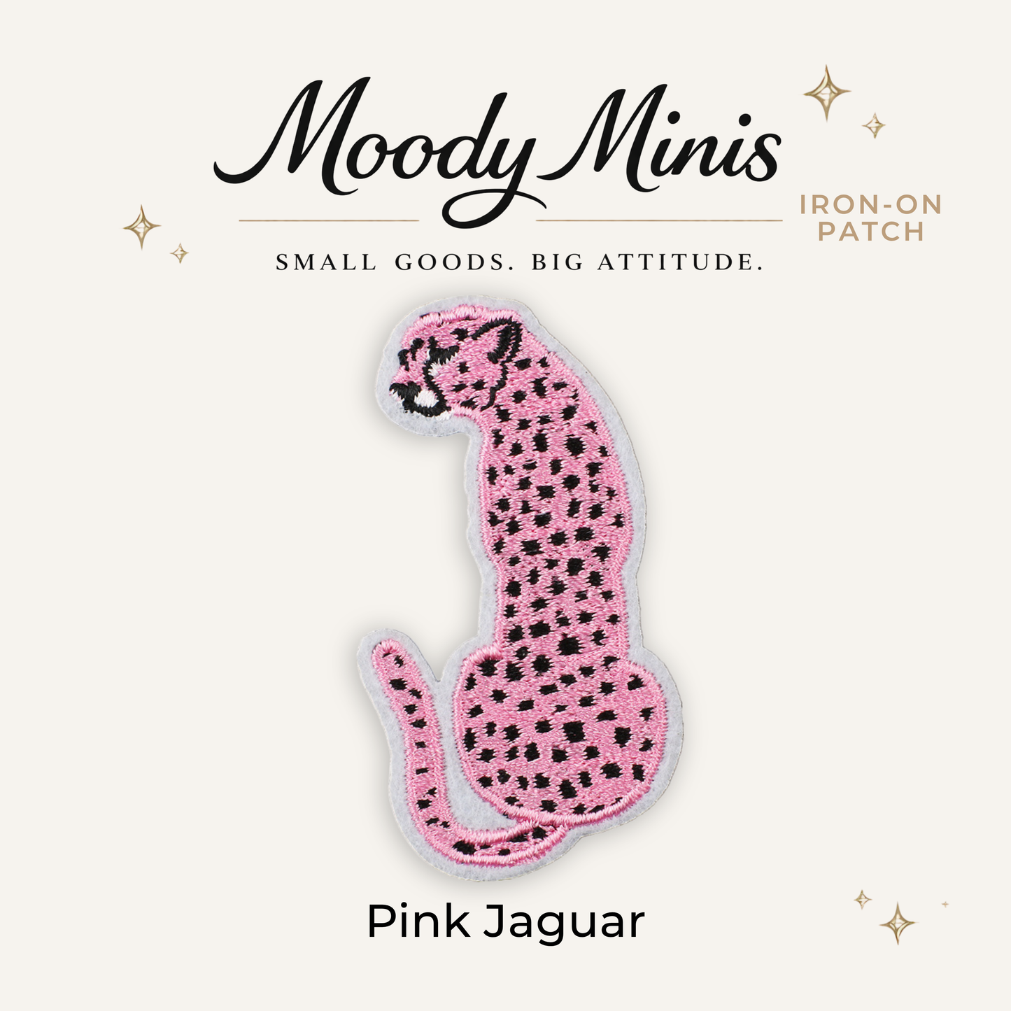 Pink Jaguar Embroidered Patch