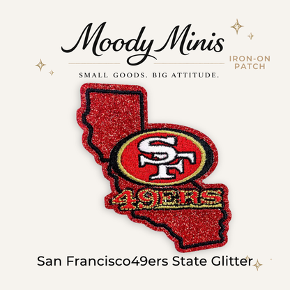 San Francisco 49ers State Glitter Embroidered Patch
