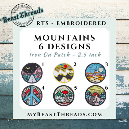 Mountain 6 Designs Embroidered Patch- RTS