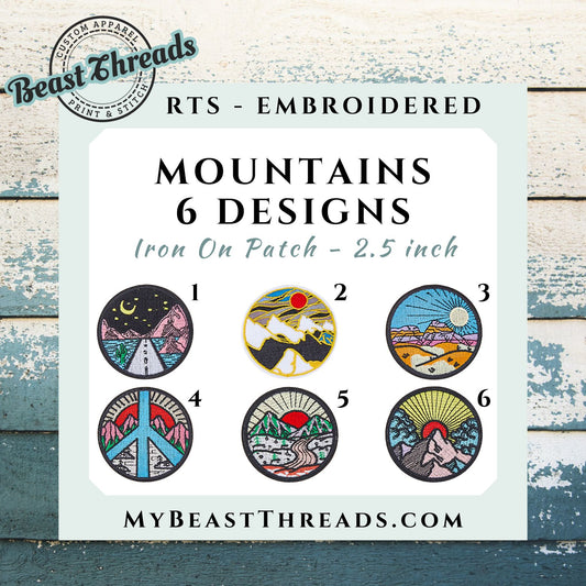 Mountain 6 Designs Embroidered Patch- RTS