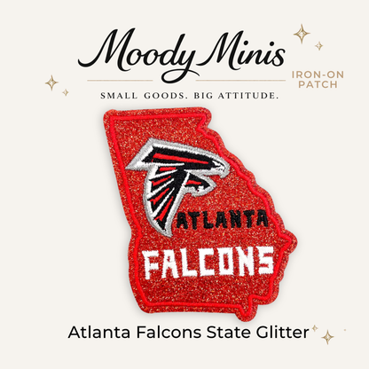 Atlanta Falcons State Glitter Embroidered Patch