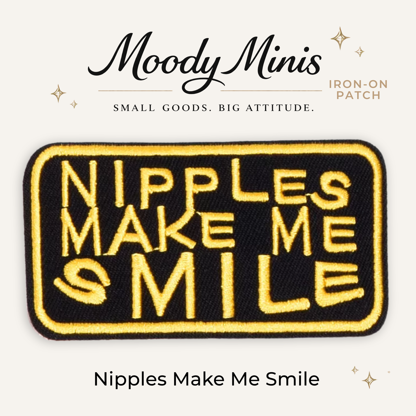 Nipples Make Me Smile Embroidered Patch