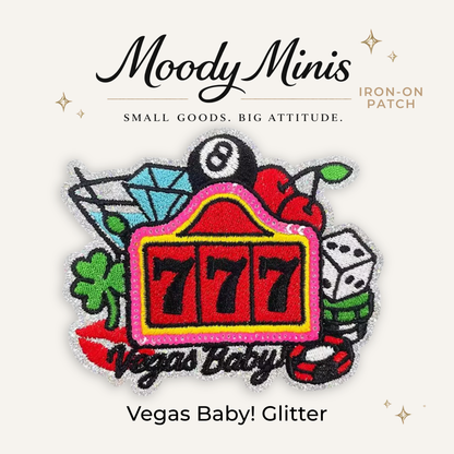 Vegas Baby! Glitter Embroidered Patch