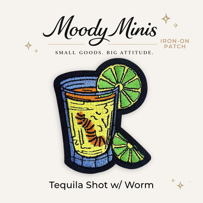 Tequila Shot w/ Worm Embroidered Patch