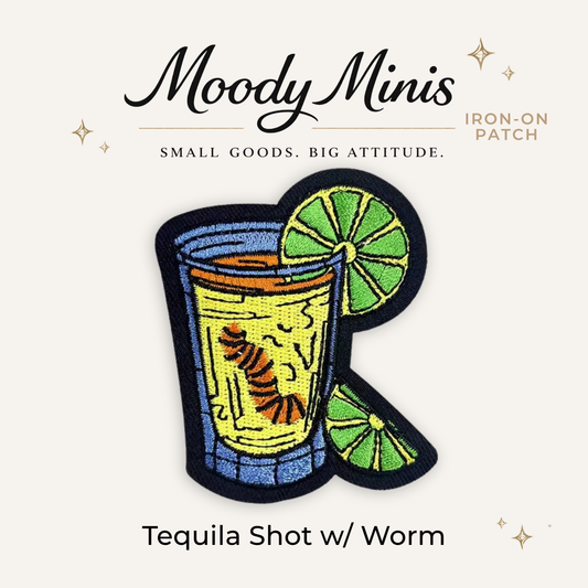 Tequila Shot w/ Worm Embroidered Patch