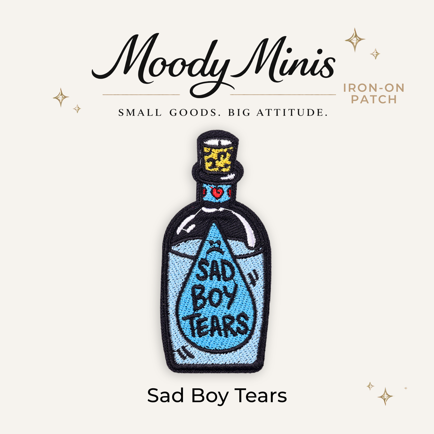 Sad Boy Tears Embroidered Patch- RTS