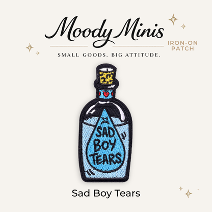 Sad Boy Tears Embroidered Patch- RTS
