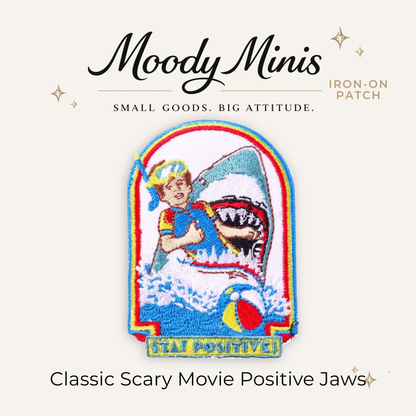 Classic Scary Movie Positive Jaws Embroidered Patch