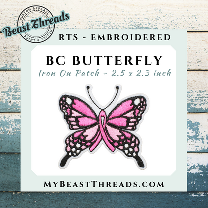 BC Butterfly Embroidered Patch- RTS