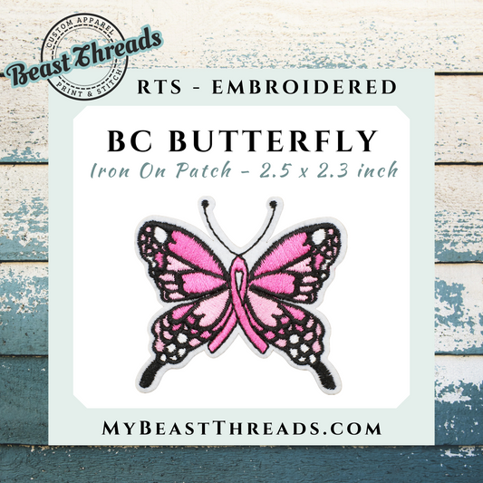 BC Butterfly Embroidered Patch- RTS