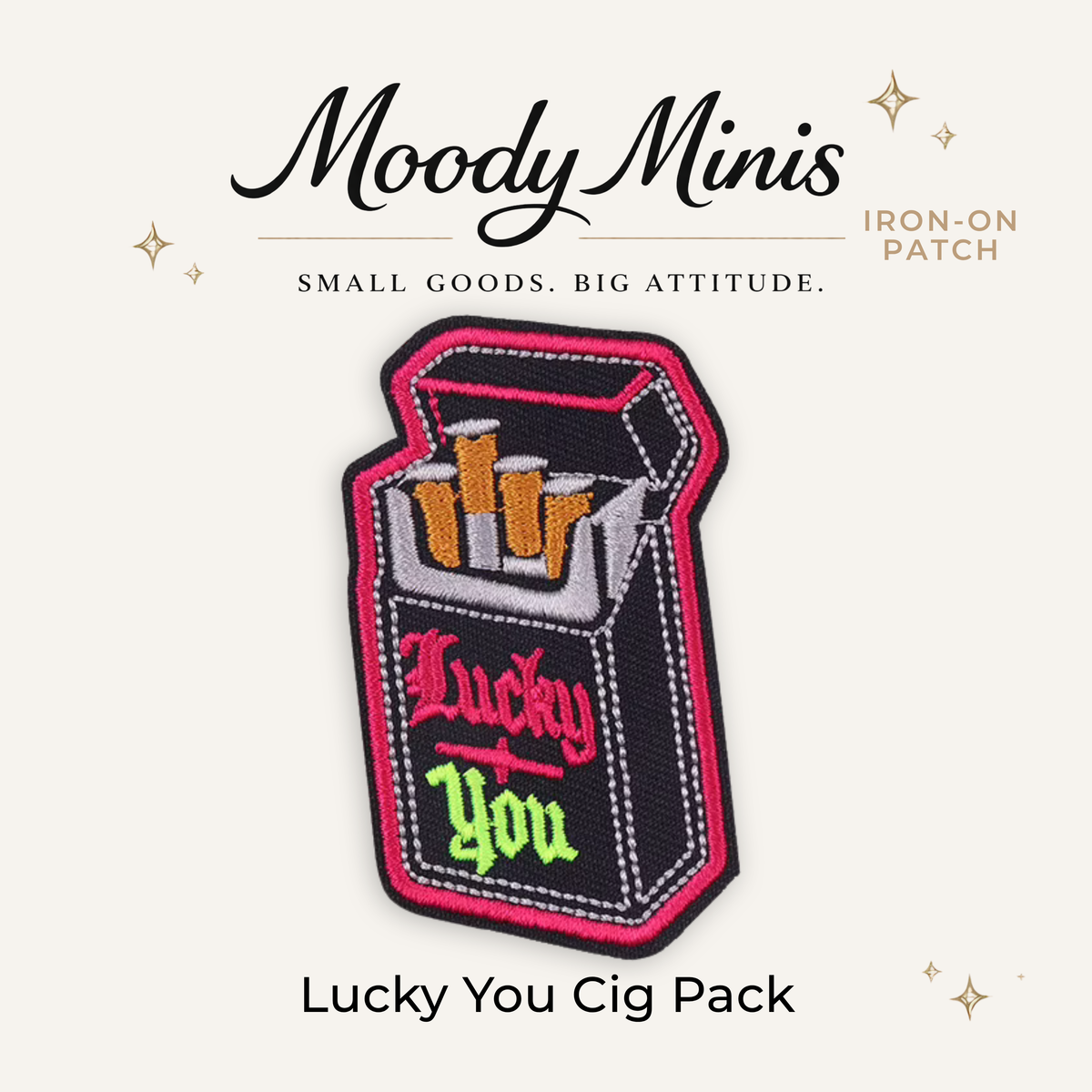 Lucky You Flame Cig Pack Embroidered Patch