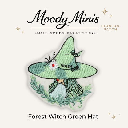 Forest Witch Green Hat Embroidered Patch