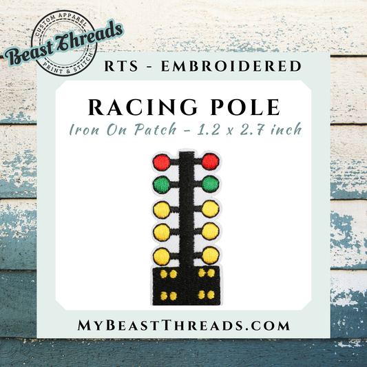 Race Pole Embroidered Patch- RTS