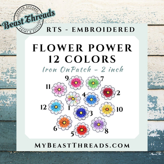 Flower Power Embroidered Patch- RTS
