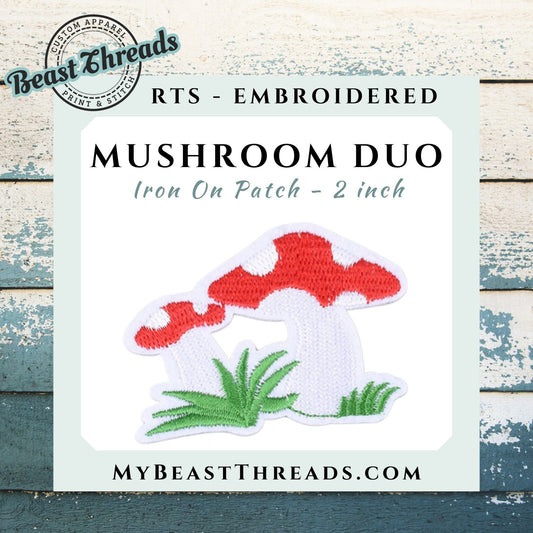 Mushroom Duo Embroidered Patch- RTS