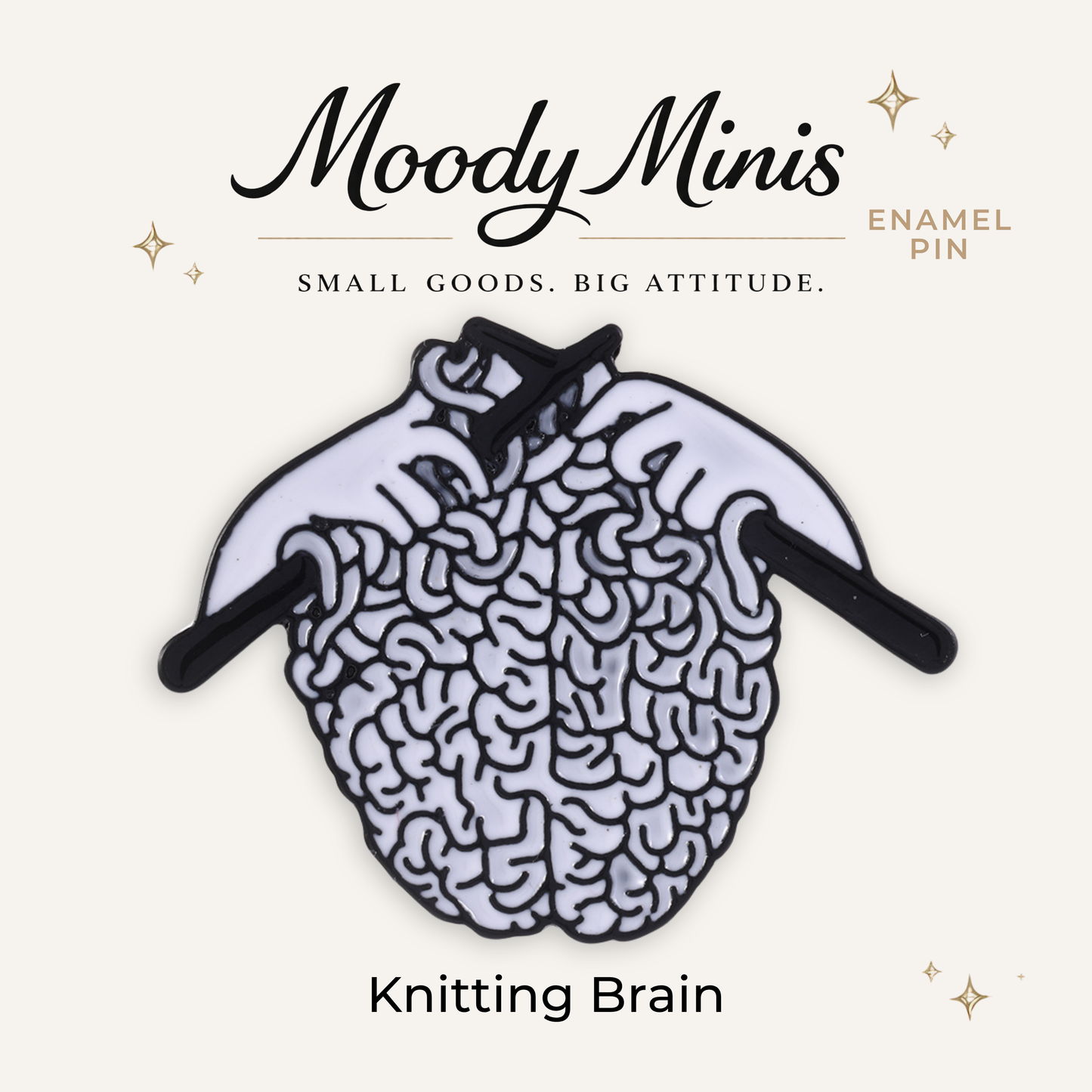 Kitting Brain Enamel Pin
