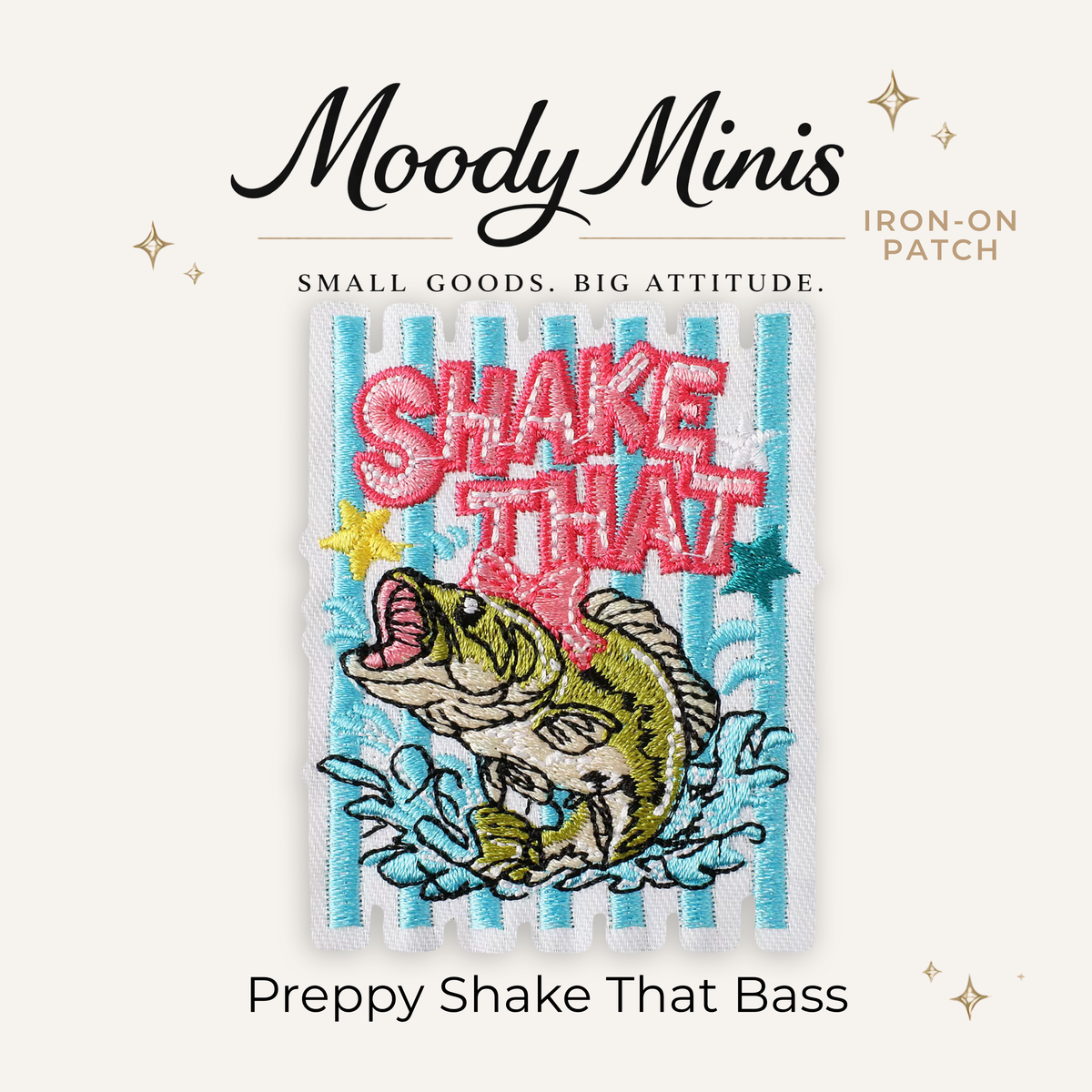 Preppy Shake That Bass Embroidered Patch