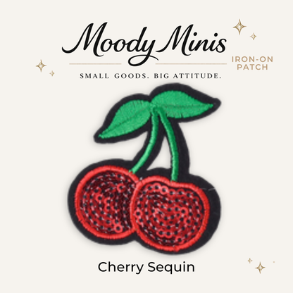 Cherry Sequin Embroidered Patch- RTS