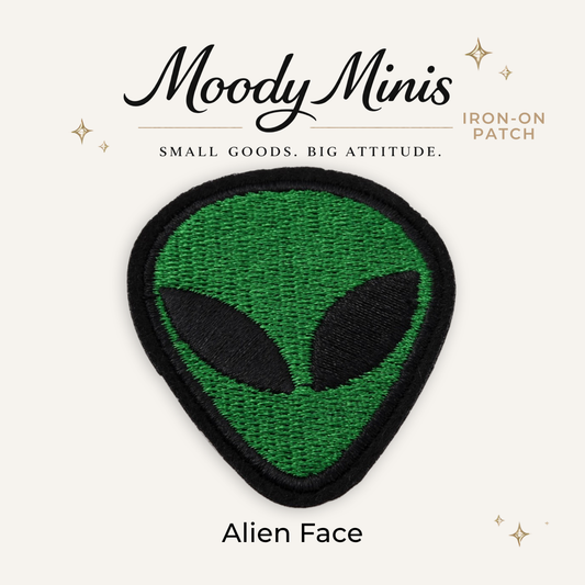 Alien Face Embroidered Patch