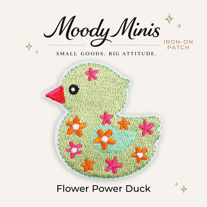 Flower Power Duck Embroidered Patch