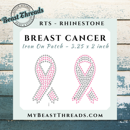Breast Cancer Rhinestone Patch- RTS