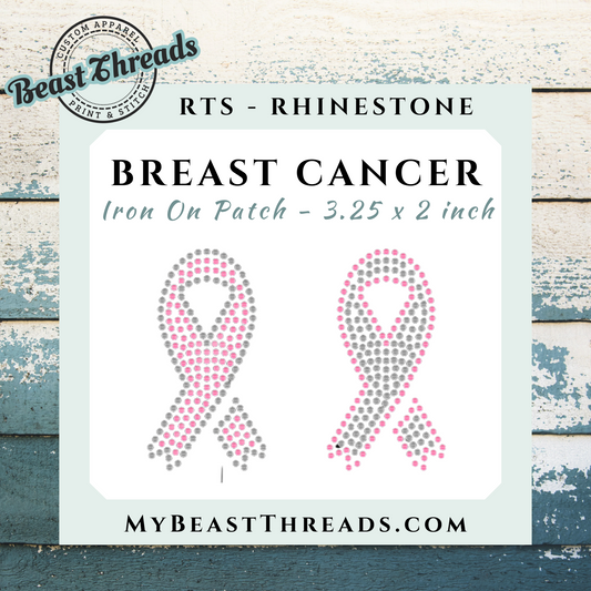 Breast Cancer Rhinestone Patch- RTS