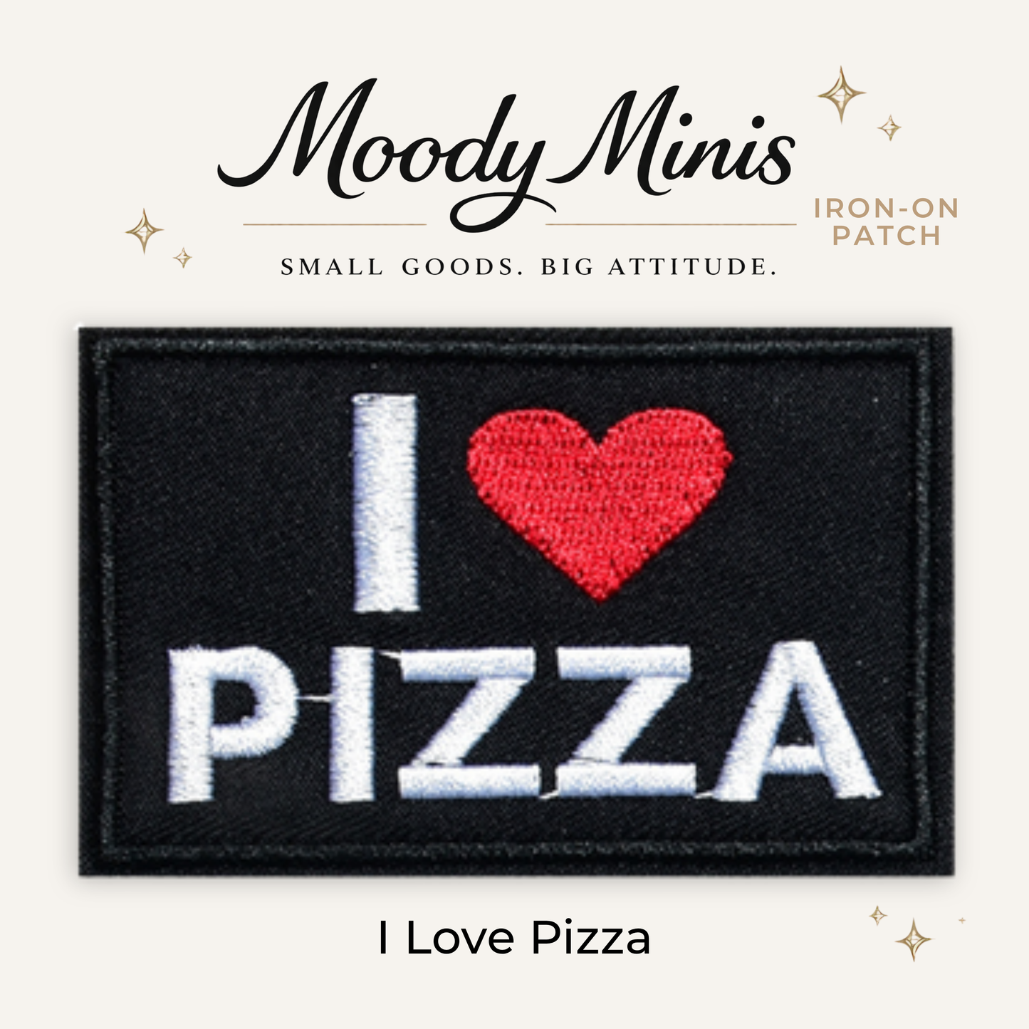 I Love Pizza Embroidered Patch - RTS