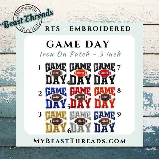 Game Day Embroidered Patch- RTS