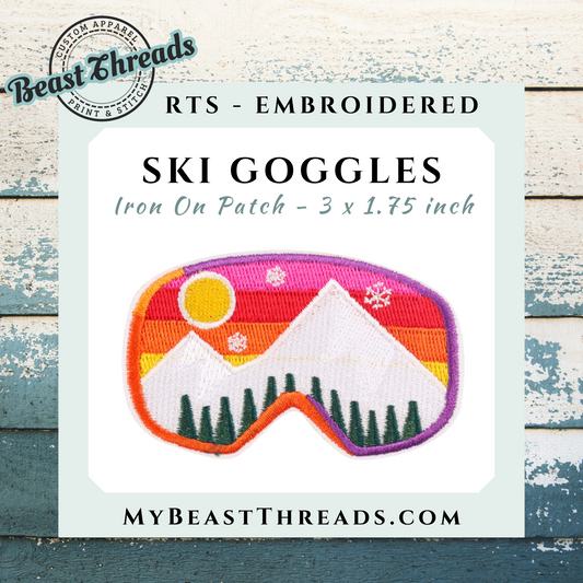 Ski Goggles Embroidered Patch- RTS
