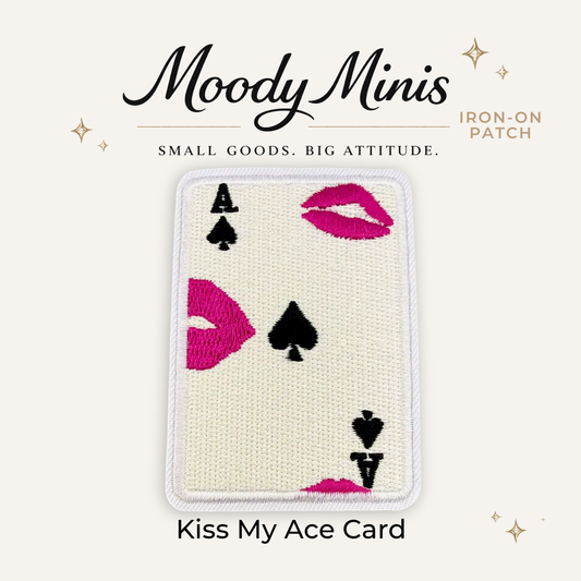 Kiss My Ace Card Embroidered Patch