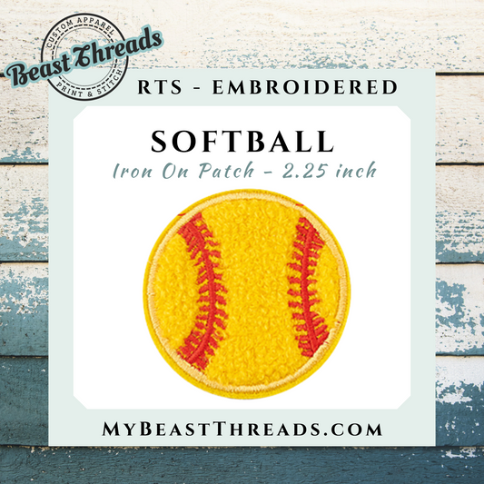 Softball Embroidered Patch - RTS