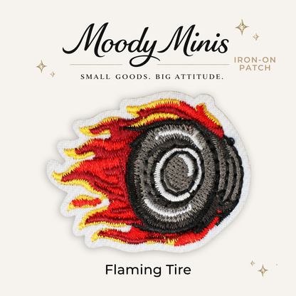 Flaming Tire Embroidered Patch- RTS