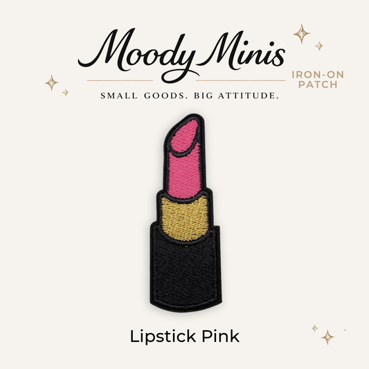 Lipstick Pink Embroidered Patch