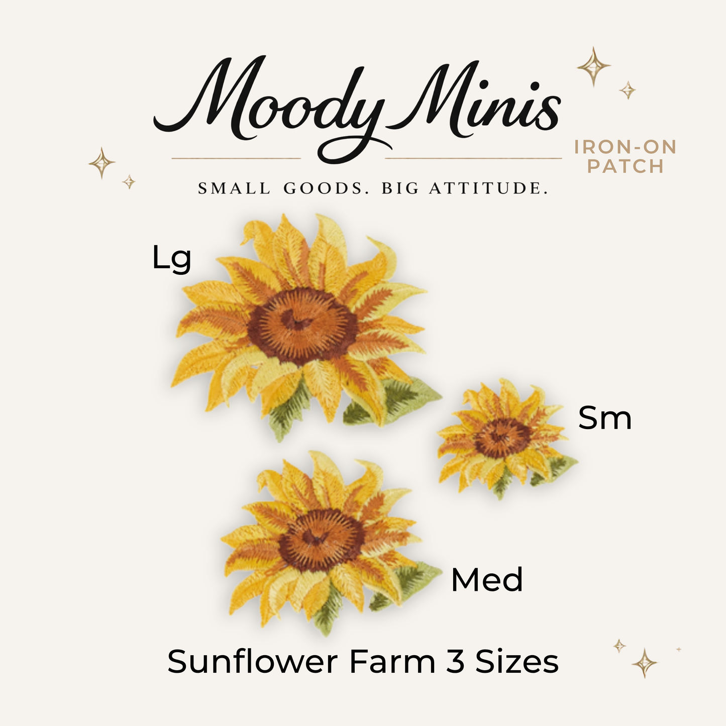 Sunflower Farm 3 Sizes Embroidered Patch