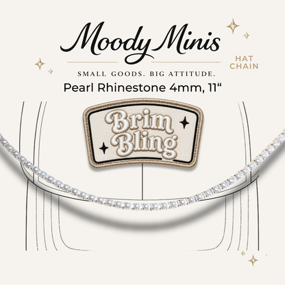 Pearl Rhinestone 4mm - 11 Inch Hat Chains
