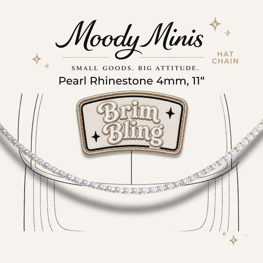 Pearl Rhinestone 4mm - 11 Inch Hat Chains