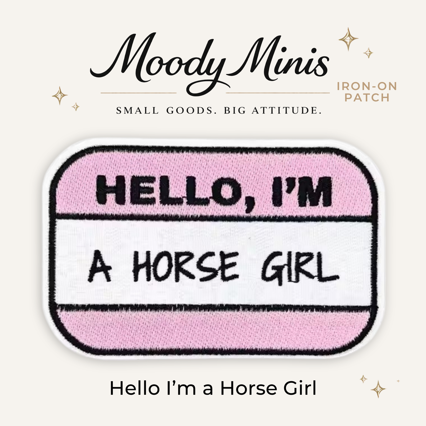 Hello I'm a Horse Girl Embroidered Patch