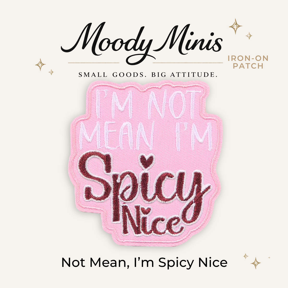 Not Mean, I'm Spicy Nice Embroidered Patch