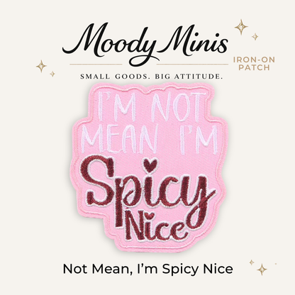 Not Mean, I'm Spicy Nice Embroidered Patch