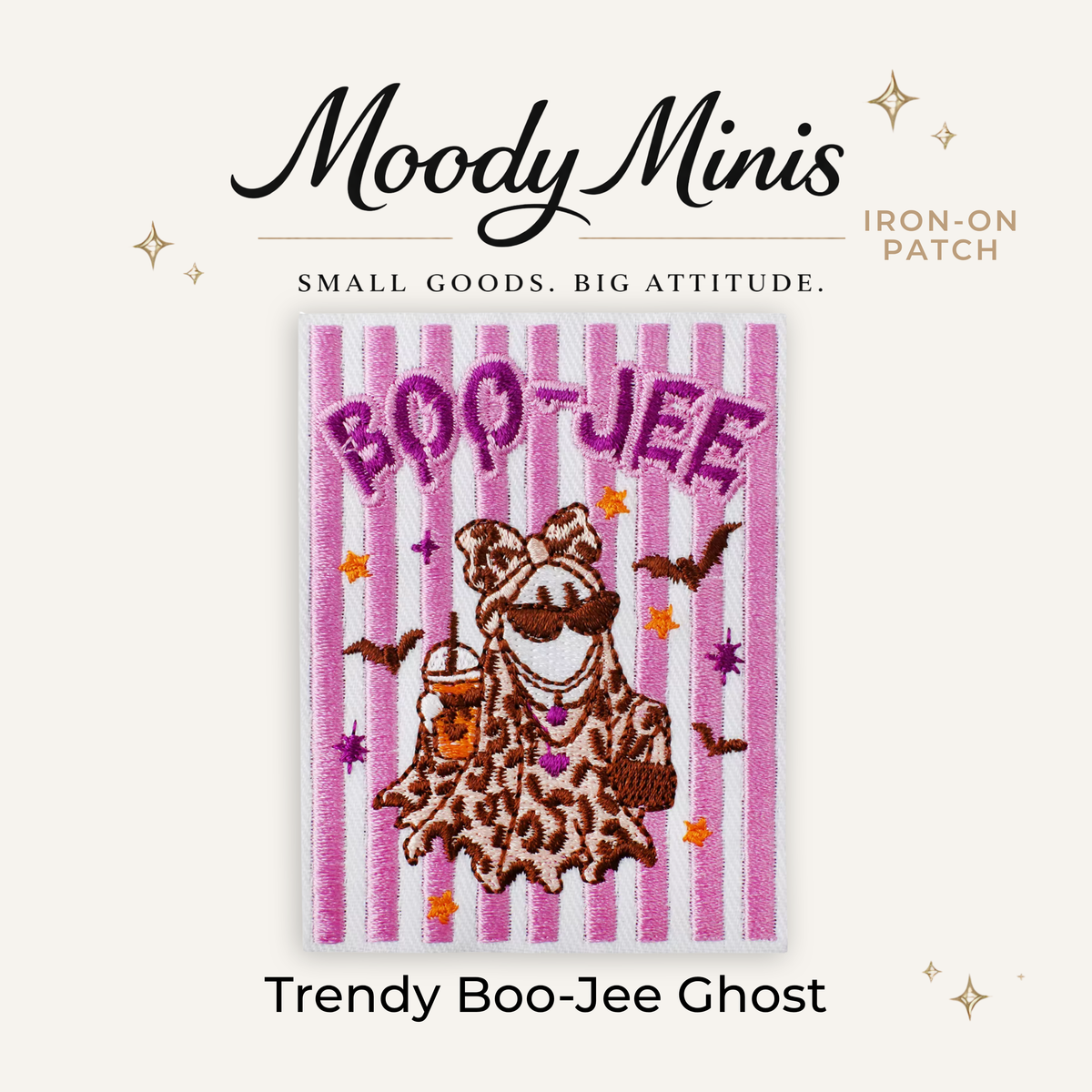 Trendy Boo-Jee Ghost Embroidered Patch