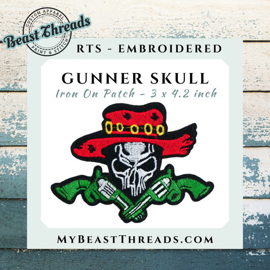 Gunner Skull Embroidered Patch