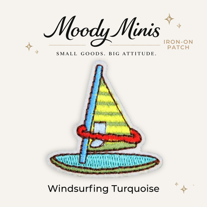 Windsurfing Turquoise Embroidered Patch
