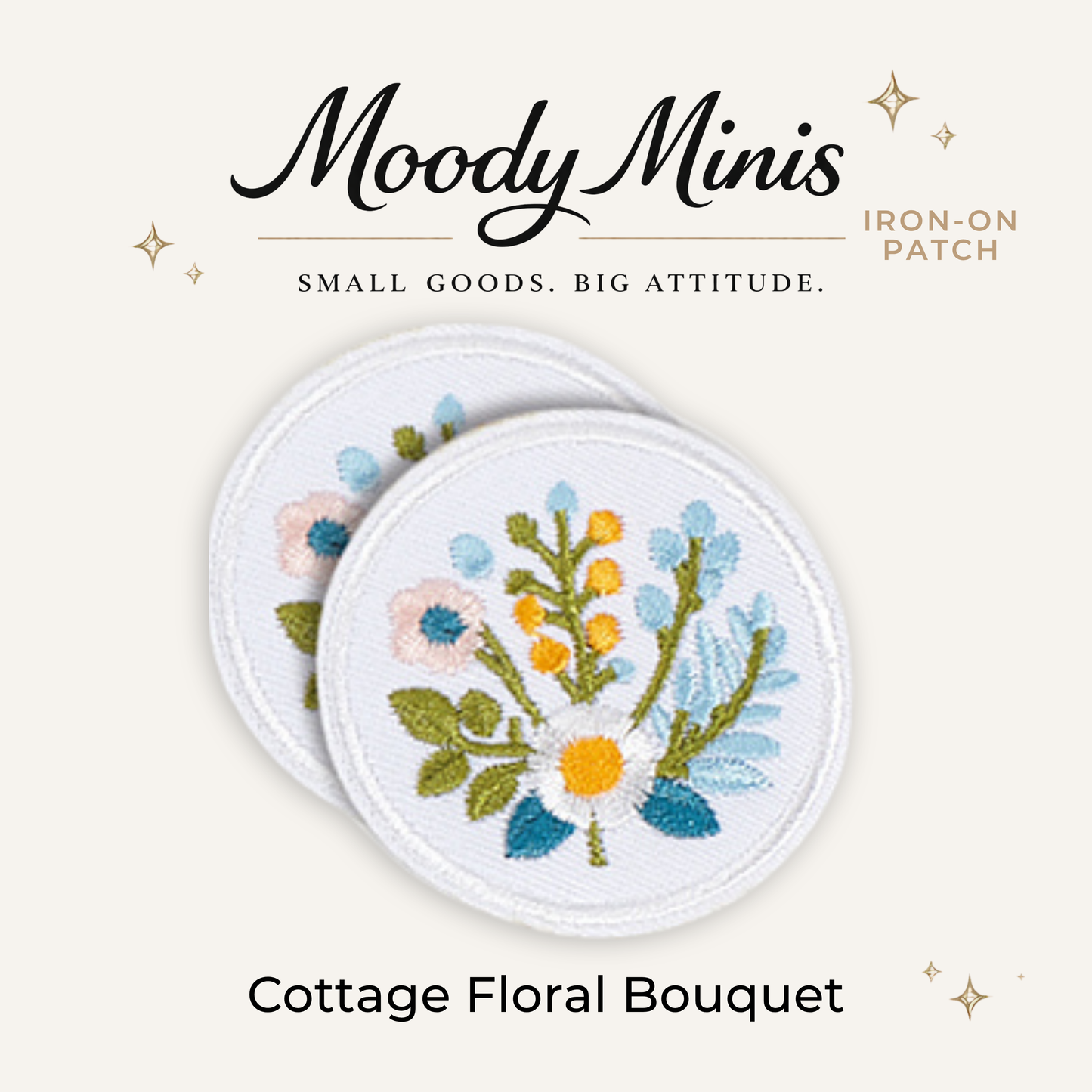 Cottage Floral Bouquet Embroidered Patch