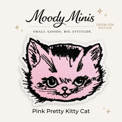 Pretty Pink Kitty Cat Embroidered Patch