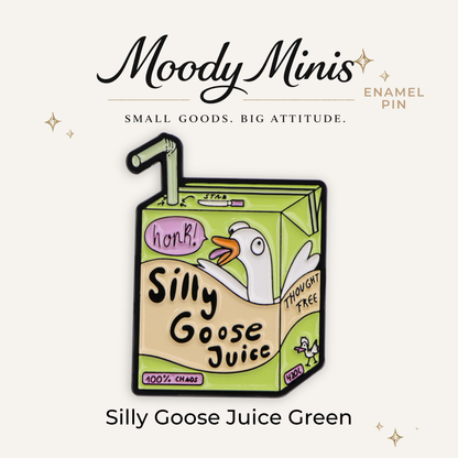 Silly Goose Juice Green Enamel Pin