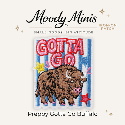 Preppy Gotta Go Buffalo Embroidered Patch