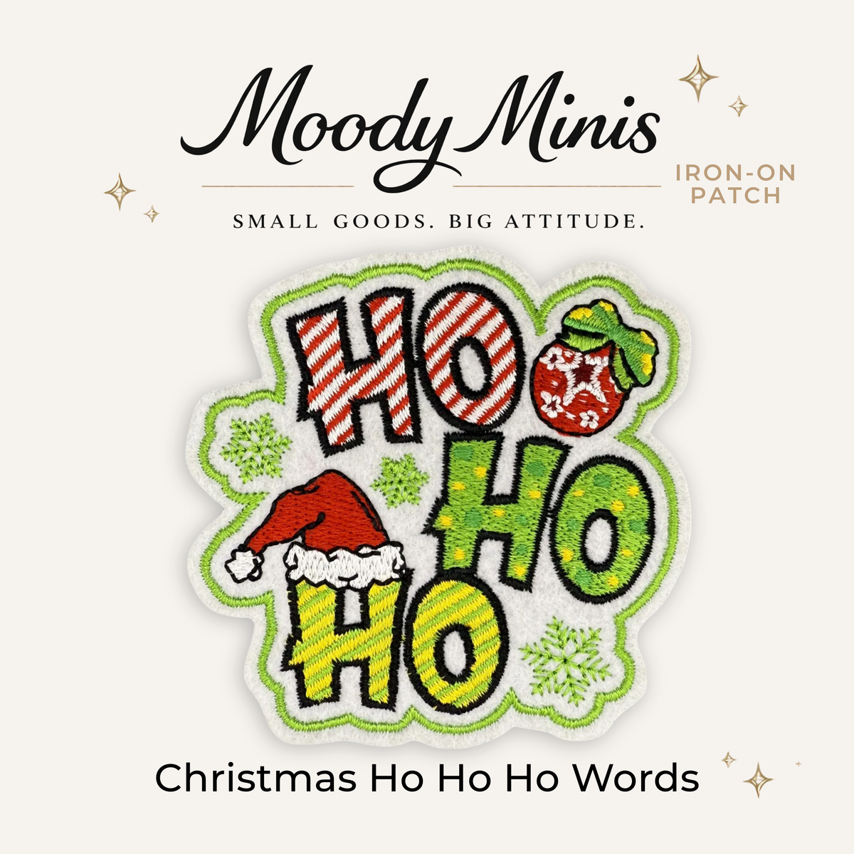 Christmas HoHoHo Words Embroidered Patch